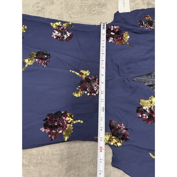 Dries Van Noten Navy Sequin Floral Viscose Mini Dress 36 US 4 Zip Back Party - Picture 10 of 12